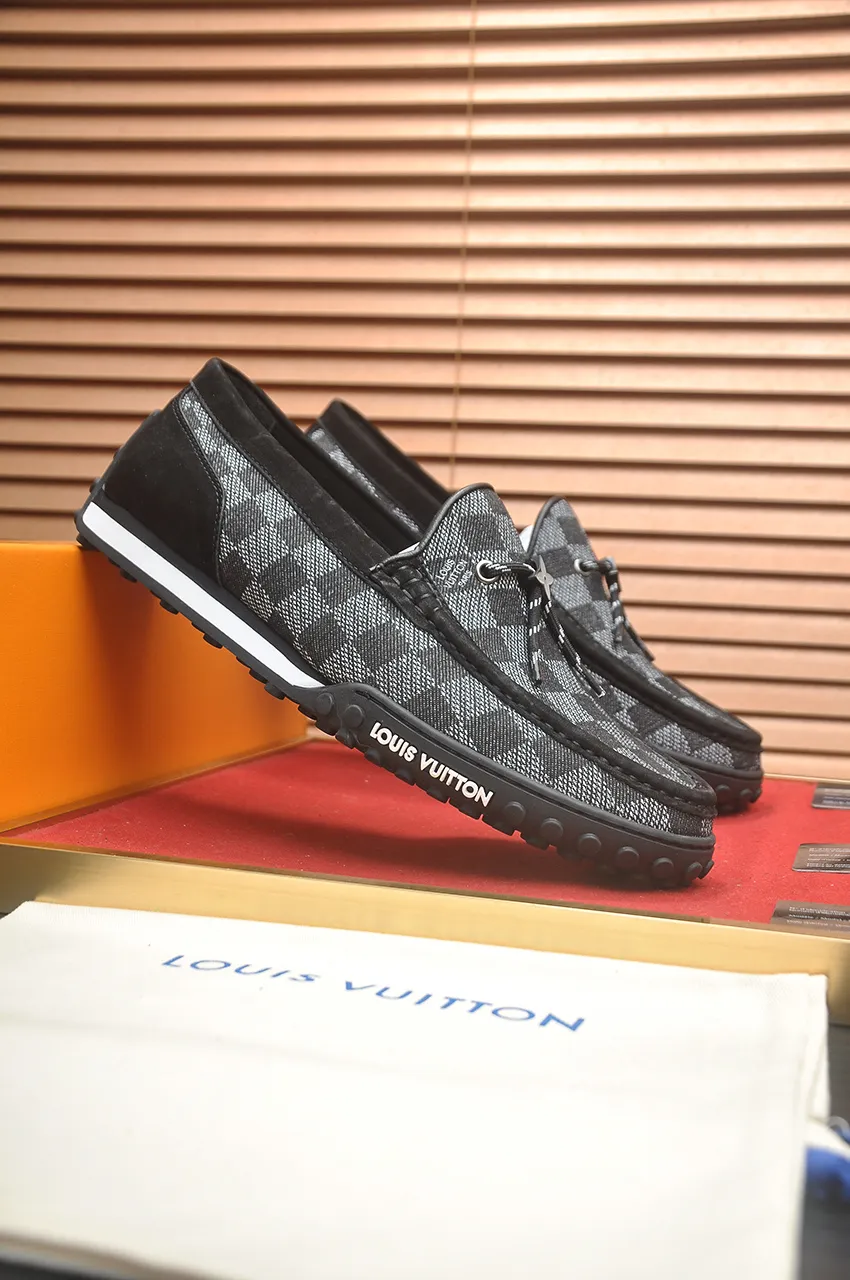 Men's men's shoes💰660💶[LOUIS VUITTON] (original order) new style🍀LV Louis Vuitton* - top version of LV classic beanie shoes! Made of imported original single cowhide, original leather side strips and wear-resistant rubber outsole! High quality products! Code number 39-45 (45 customized)